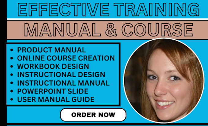 Gig Preview - Online course training design training manual workbook instruction manual guide