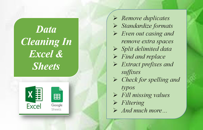 Gig Preview - Clean organize, merge and format data in excel and CSV files