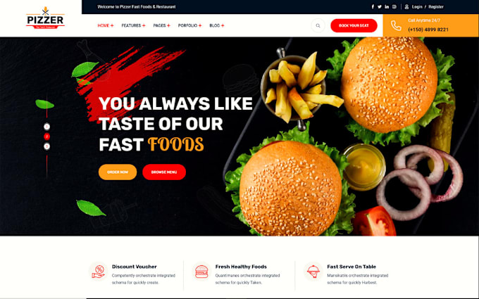 Gig Preview - Build a restaurant website with online ordering