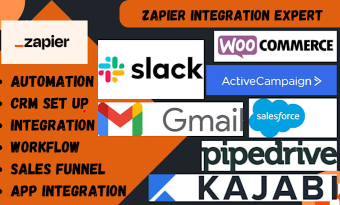 Gig Preview - Zapier woocommerce activecampaign salesforce kajabi pipedrive slack expert