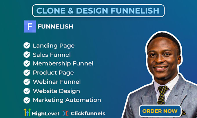 Gig Preview - Clone any product landing page on funnelish sales funnel