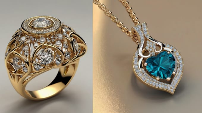 Gig Preview - Do 3d jewelry design, pendant, necklace, ring, earring, jewelry cad, bracelet