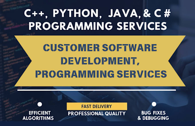 Gig Preview - Provide expert java, python, cpp, csharp programming solutions, custom projects