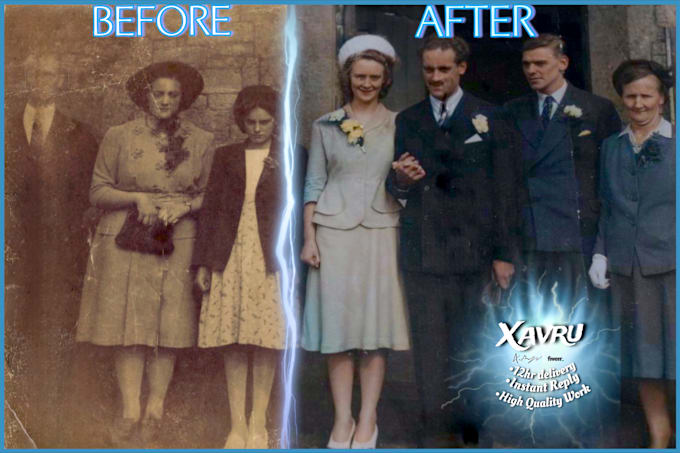 Gig Preview - Do photo restoration, colorize, enhance and repair damaged old photos