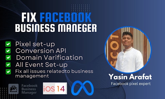 Bestseller - fix facebook business manager, pixel, conversion API,domain issue