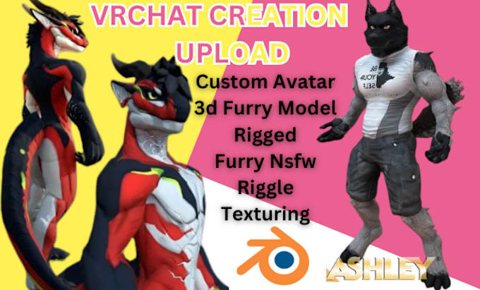 Gig Preview - Create avatar custom fully rigged with 3d furry avatar model vrchat avatar vrc