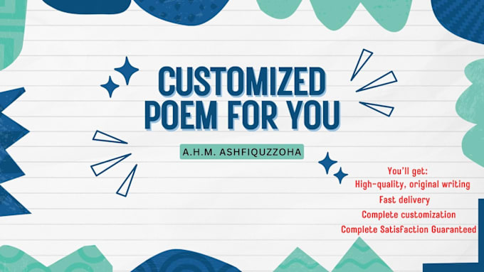 Gig Preview - Write customized poems for you