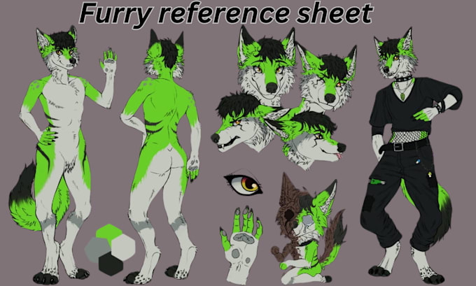 Gig Preview - Draw furry reference sheet ref sheet nsfw furry furry art for your fursona