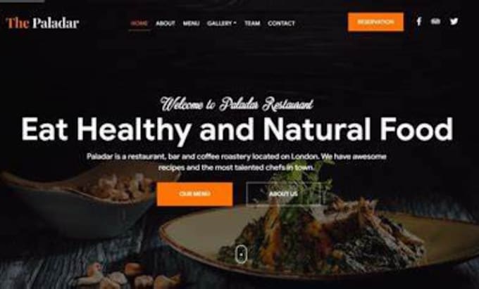 Gig Preview - Design restaurant website, food website, online food ordering, wordpress website