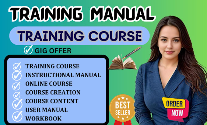 Gig Preview - Create training manual online course content user guide training course creation