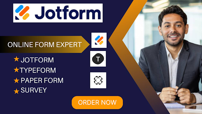 Gig Preview - Create custom online forms and surveys using jotform, typeform, and fillable PDF