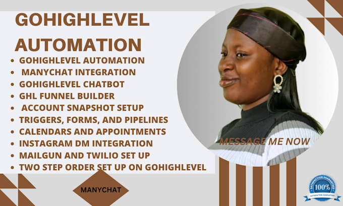 Gig Preview - Gohighlevel automation manychat gohighlevel chatbot ghl workflow klaviyo