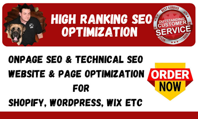 Gig Preview - Do onpage SEO and technical optimization for shopify wordpress wix page website