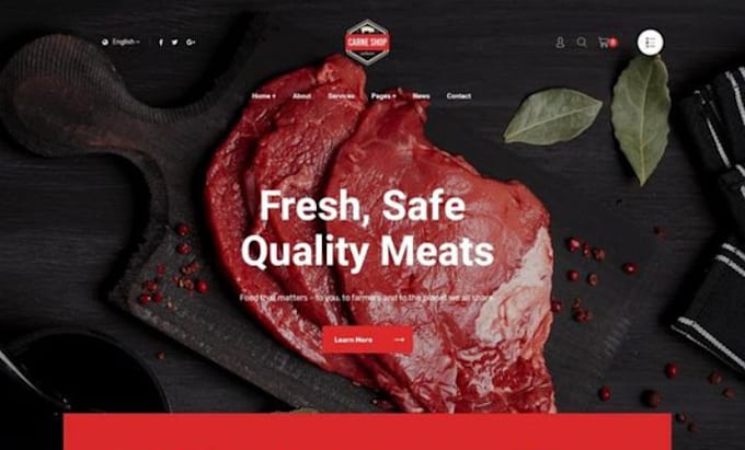 Bestseller - design profitable butcher shopify food company store seafood website