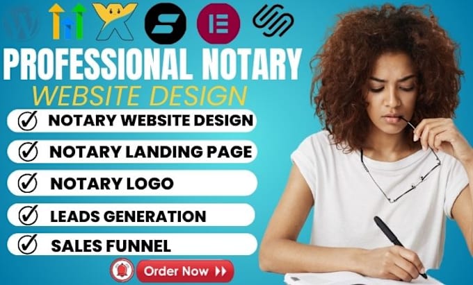 Gig Preview - Create notary website, notary logo, notary landing page, signature website