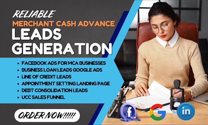 Gig Preview - Generate mca ucc line of credit appointment setting  payday business loan leads