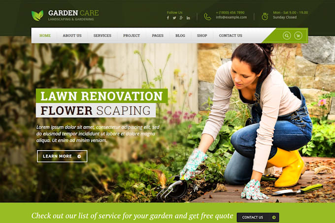 Gig Preview - Do lawncare gardening landscape and farming website