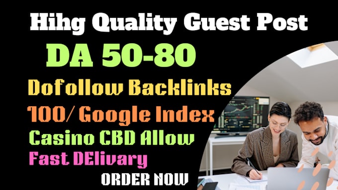 Gig Preview - Do guest post, niche edit blogger outreach, SEO dofollow backlinks