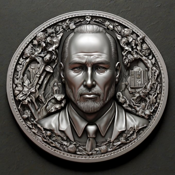 Gig Preview - Sculpt 3d bas relief art 3d coin design 3d medallion 3d coin minting 3d printing