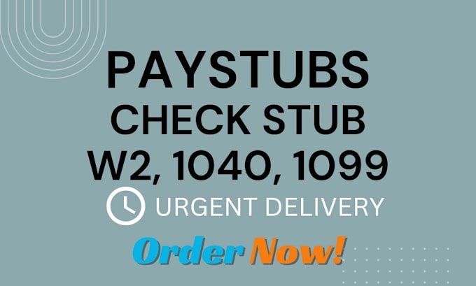 Bestseller - do paystub, check stubs, w2, 1040,1099