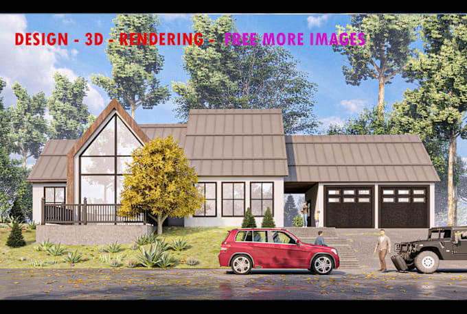 Gig Preview - Do home design, 3d architectural visualization, house exterior rendering