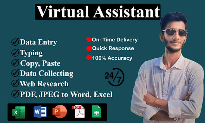 Gig Preview - Be your virtual assistant for data entry and data collection