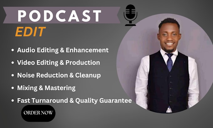 Gig Preview - Do professional podcast editing podcast audio enhancement and podcast