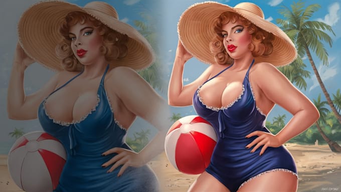 Gig Preview - Create pin up women cartoon character art