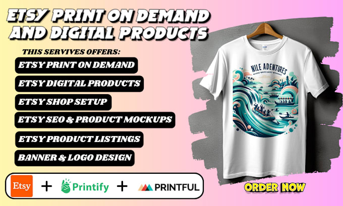 Gig Preview - Design etsy digital product setup etsy shop etsy store etsy seo print on demand