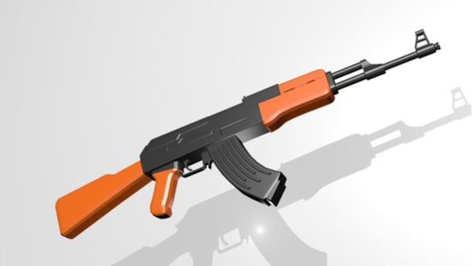 Gig Preview - Model a low poly weapon for your 3d game, gun model,ak47 riffle, grenade, assets