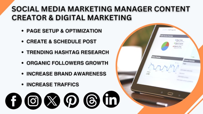 Gig Preview - Be your social media marketing manager content creator and digital marketing