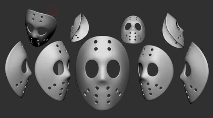 Gig Preview - Custom resin printed jason mask, 7 inches wide in resin finished in primer grey