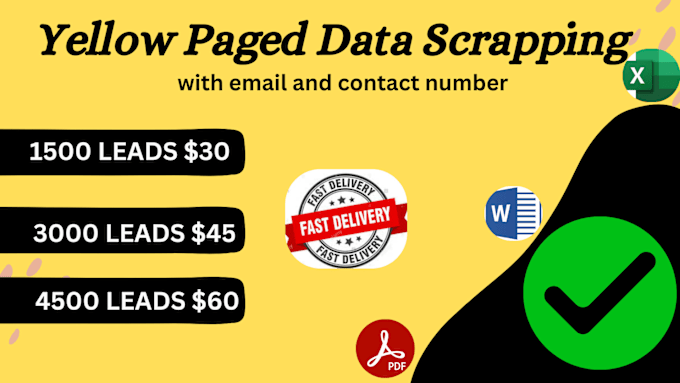 Gig Preview - Yellow pages b2b data scraper, yp scraping with emails