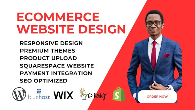 Gig Preview - Build wix ecommerce, shopify webstore, godaddy, wordpress woocommerce website