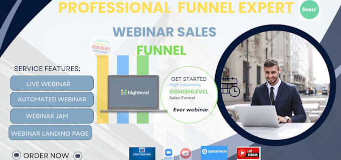 Gig Preview - Build webinar funnels with automation using webinarjam and membership funnels