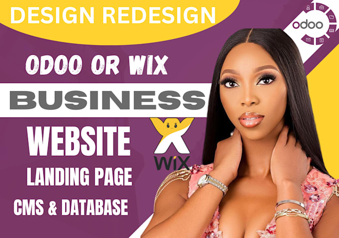 Gig Preview - Design redesign wix odoo website wix odoo database API wix odoo business website