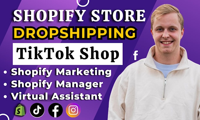 Gig Preview - Be your shopify virtual assistant tiktok shop manager shopify cro, shopify sales