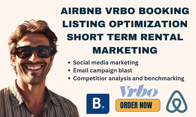 Gig Preview - Promote and optimize airbnb booking  vrbo listing with professional marketing