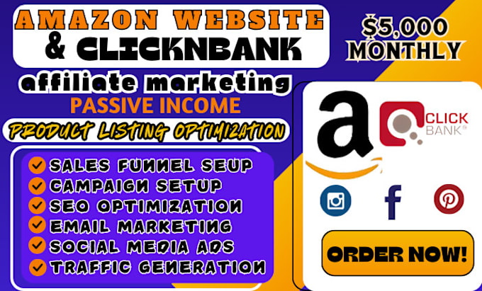 Gig Preview - Boost amazon website sales, and clickbank affiliate marketing for passive income