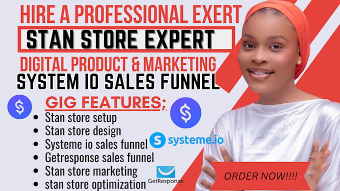 Gig Preview - Stan systeme io sales funnel, stan store design, stan store marketing,stan stor