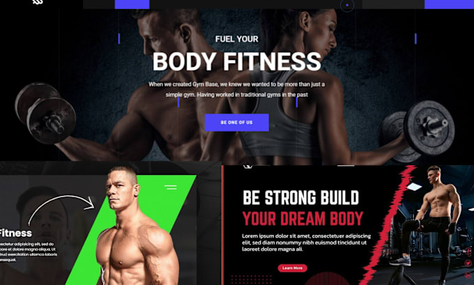 Gig Preview - Create gym, fitness and personal trainer website on wordpress, wix and webflow