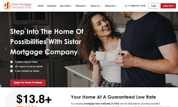 Gig Preview - Design a professional mortgage website and calculator