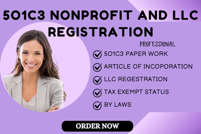 Gig Preview - File 501c3 nonprofit registration, articles of incorporation, bylaws