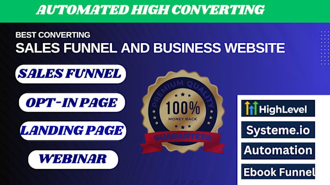 Gig Preview - Funnelbuilder, clickfunnels, systeme io, gohighlevel, landing page design