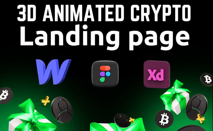 Gig Preview - 3d crypto animated website 3d spline animation lottie 3d scrolling animation