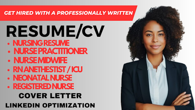 Bestseller - write professional nursing resume registered nurse midwife nurse practitioner CV