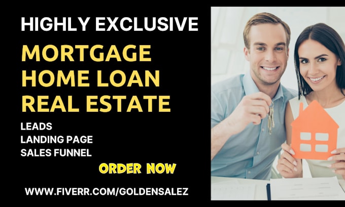 Gig Preview - Generate mortgage leads mortgage loan landing page mortgage realtor sales funnel