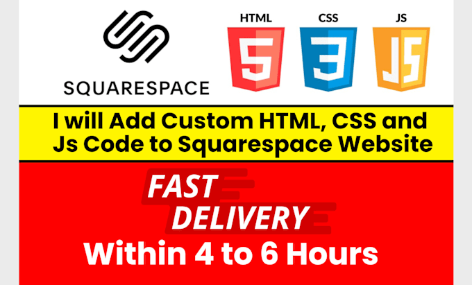 Gig Preview - Add custom html, CSS and js code to squarespace website within 6 hours