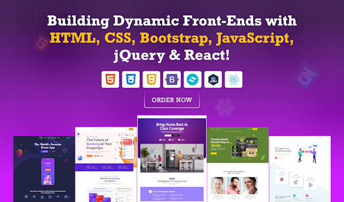 Bestseller - be your front end web developer using HTML,CSS, bootstrap,react js and jquery