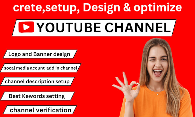 Gig Preview - Create and setup youtube channel with logo, banner, intro,